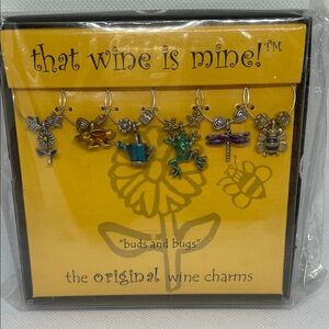 Buds and Bugs Wine Charms Set